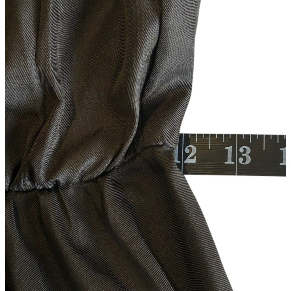 Black Puff Sleeve Mini Dress Sz S Ruffle Tie Cottagecore Coquette Gothic Lolita - Picture 8 of 9